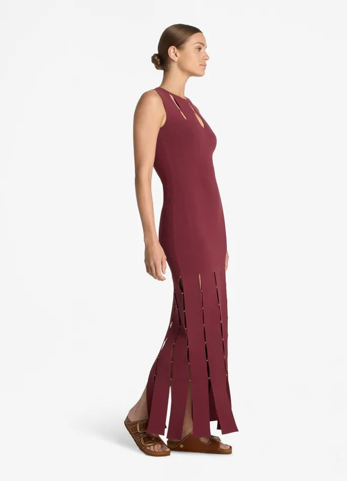 St John Evening Gowns Women Stretch Knit Slit Gown Persimmon St John Evening Gowns Women Stretch Knit Slit Gown Persimmon