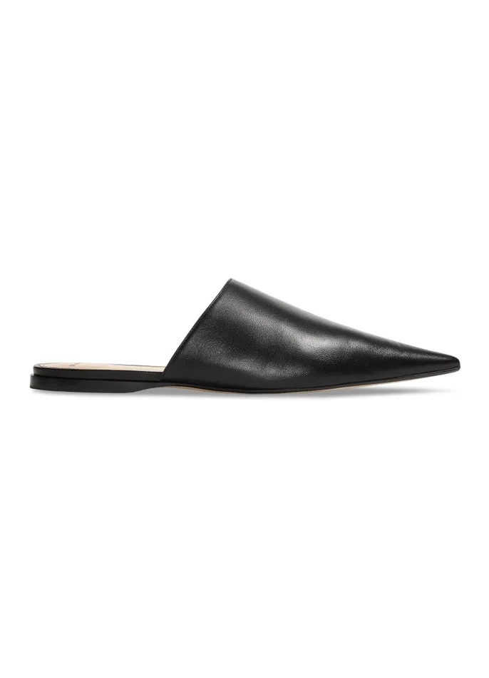 St John Handbags and Shoes Women Flat Leather Mule Black