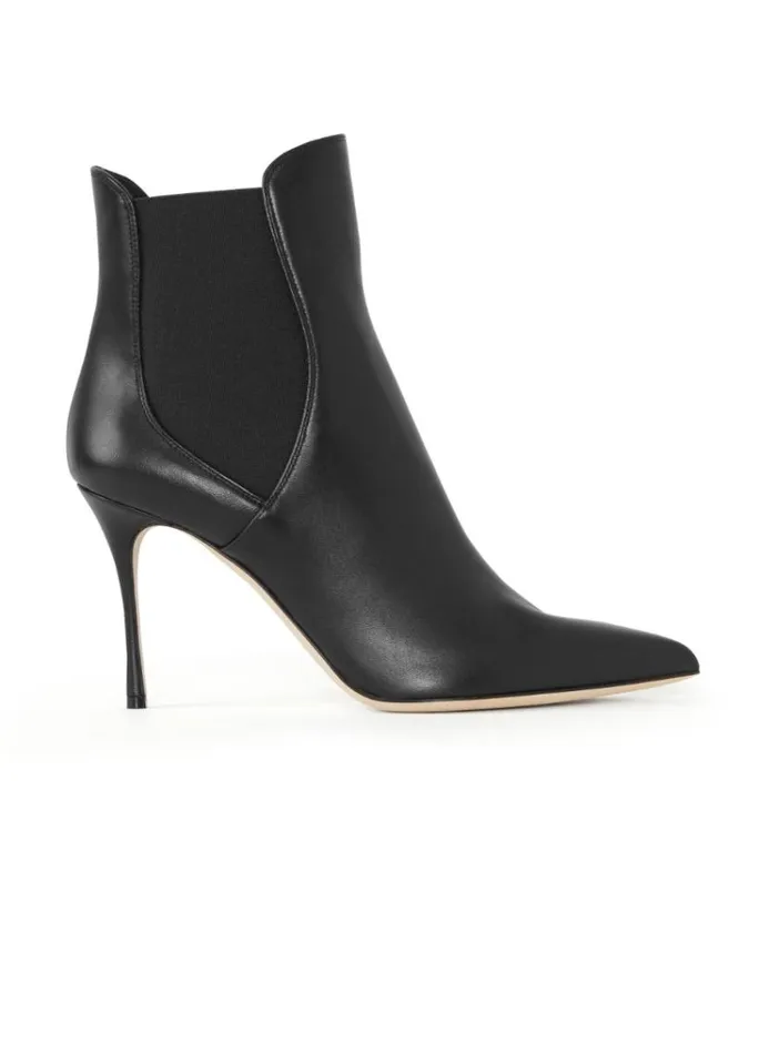 St John Handbags and Shoes Women Nappa Leather Ankle Boot Black