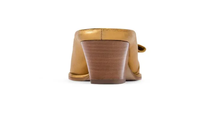 St John Handbags and Shoes Women Pleated Leather Mule Gold St John Handbags and Shoes Women Pleated Leather Mule Gold