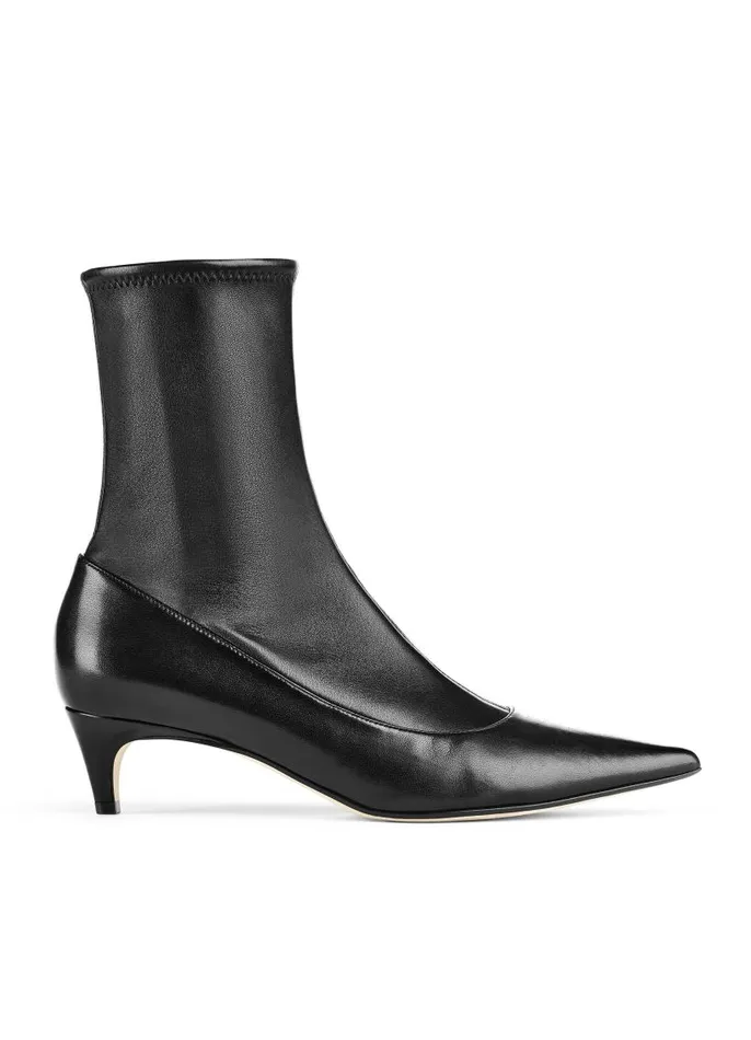 St John Handbags and Shoes Women Stretch Leather Bootie Black