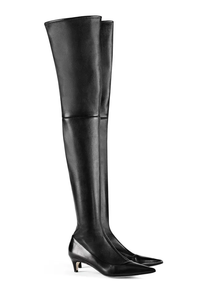 St John Handbags and Shoes Women Stretch Leather OvertheKnee Boot Black St John Handbags and Shoes Women Stretch Leather OvertheKnee Boot Black