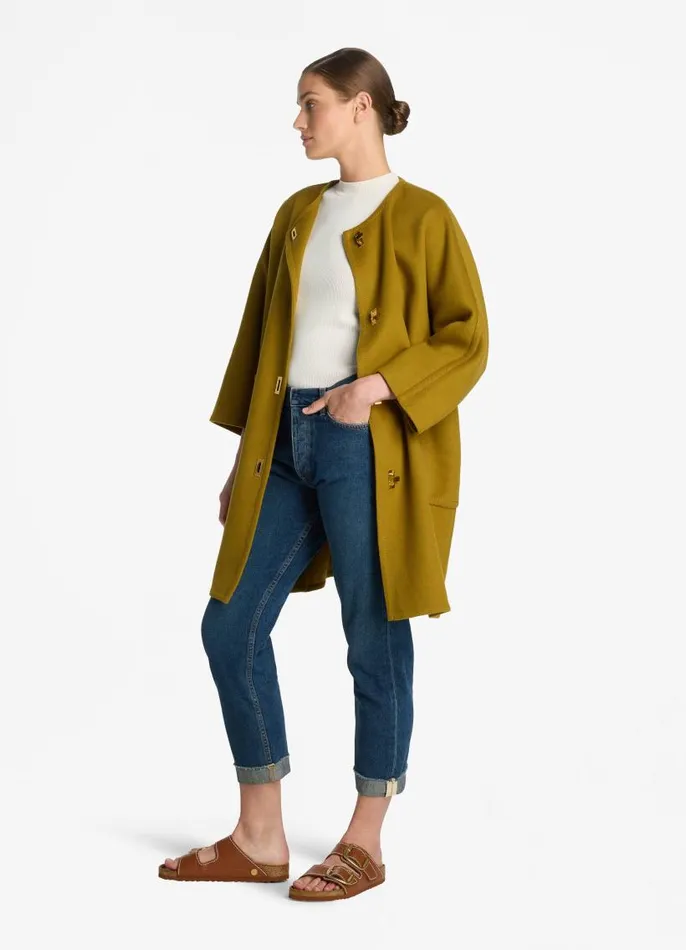 St John Jackets and Coats Women Doubleface Wool And Cashmere Blend Jacket Olive St John Jackets and Coats Women Doubleface Wool And Cashmere Blend Jacket Olive