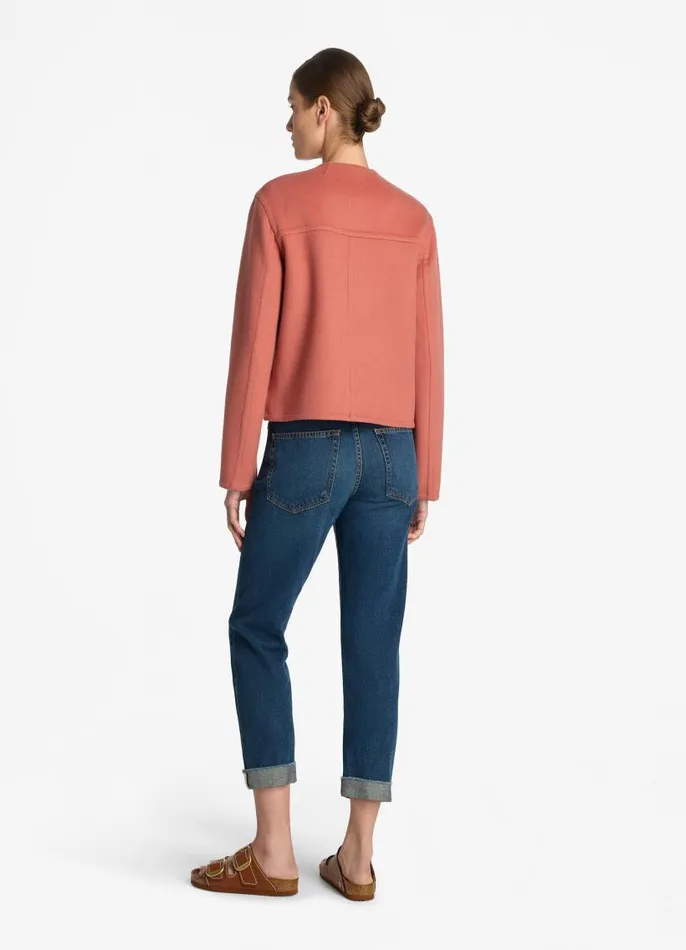 St John Jackets and Coats Women Doubleface Wool And Cashmere Blend Short Jacket Rouge St John Jackets and Coats Women Doubleface Wool And Cashmere Blend Short Jacket Rouge