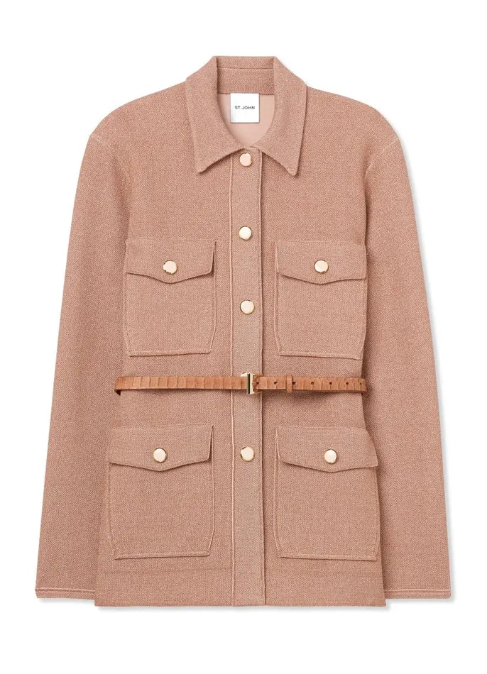 St John Jackets and Coats Women Lurex Knit Jacket Blossomlurex Multi