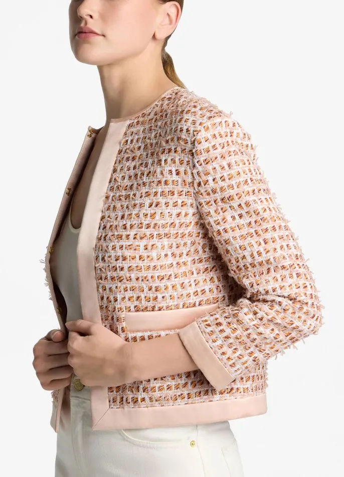 St John Jackets and Coats Women Mixed Media Jacket Blossomdark Claret Multi St John Jackets and Coats Women Mixed Media Jacket Blossomdark Claret Multi