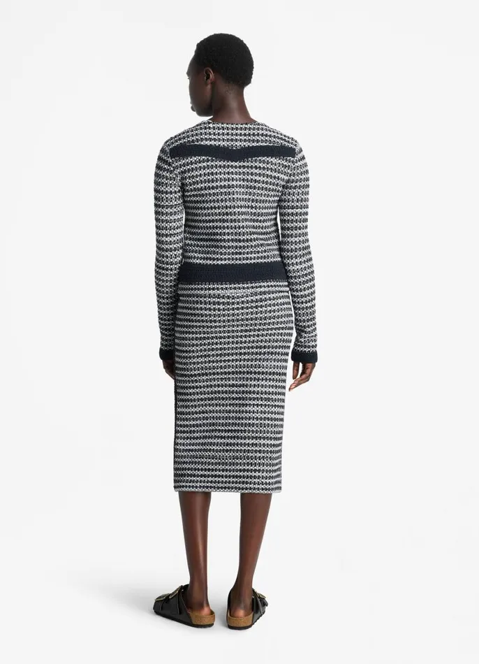 St John Jackets and Coats Women Mixed Stretch Knit Jacket Blackivory Multi St John Jackets and Coats Women Mixed Stretch Knit Jacket Blackivory Multi