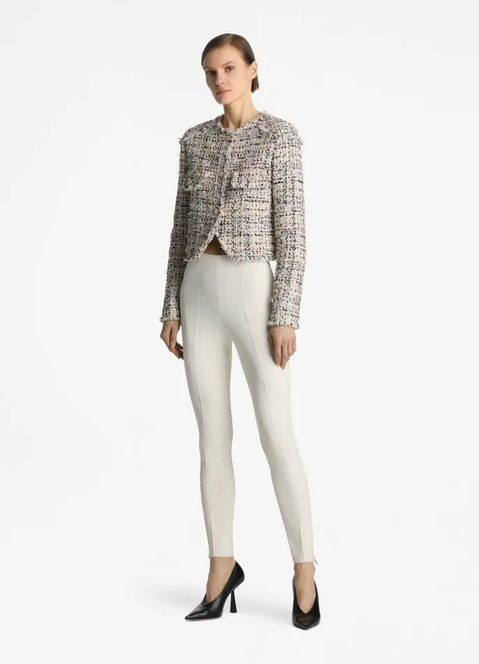 St John Jackets and Coats Women Multicolor Eyelash Tweed Jacket Ecru Multi St John Jackets and Coats Women Multicolor Eyelash Tweed Jacket Ecru Multi