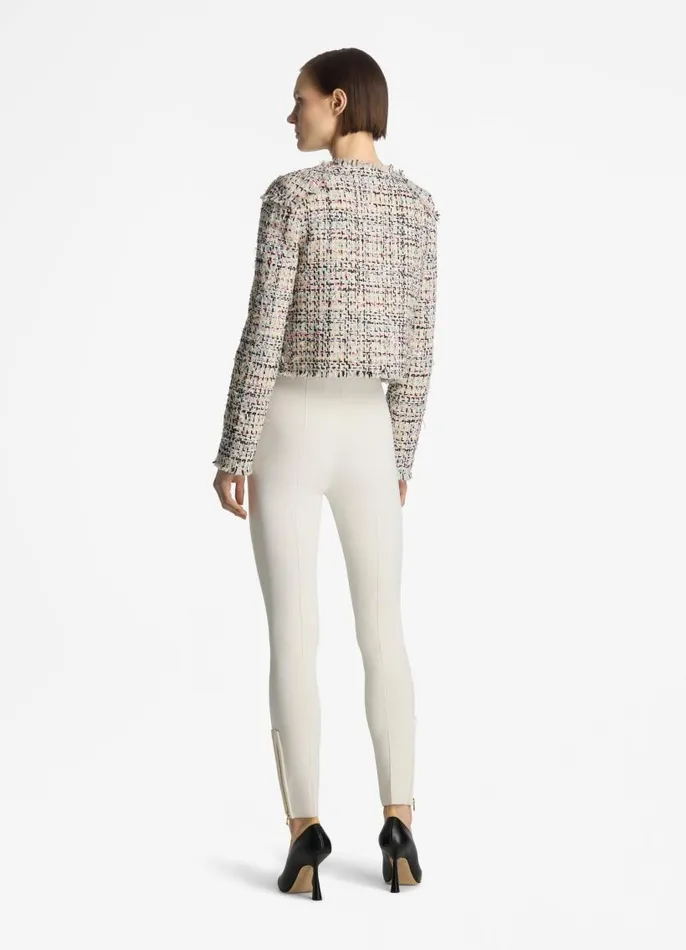 St John Jackets and Coats Women Multicolor Eyelash Tweed Jacket Ecru Multi St John Jackets and Coats Women Multicolor Eyelash Tweed Jacket Ecru Multi