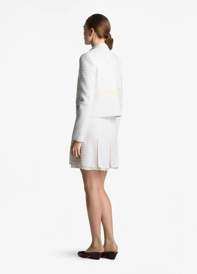 St John Jackets and Coats Women Sequin Tweed Open Weave Jacket Ivory Multi St John Jackets and Coats Women Sequin Tweed Open Weave Jacket Ivory Multi
