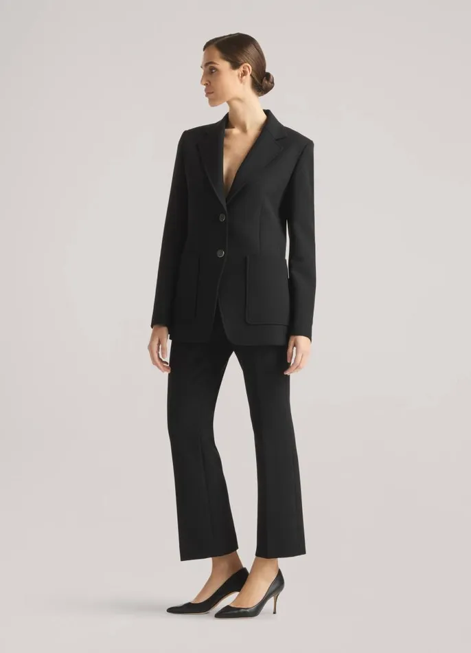 St John Jackets and Coats Women Stretch Crepe Double Button Jacket Black St John Jackets and Coats Women Stretch Crepe Double Button Jacket Black
