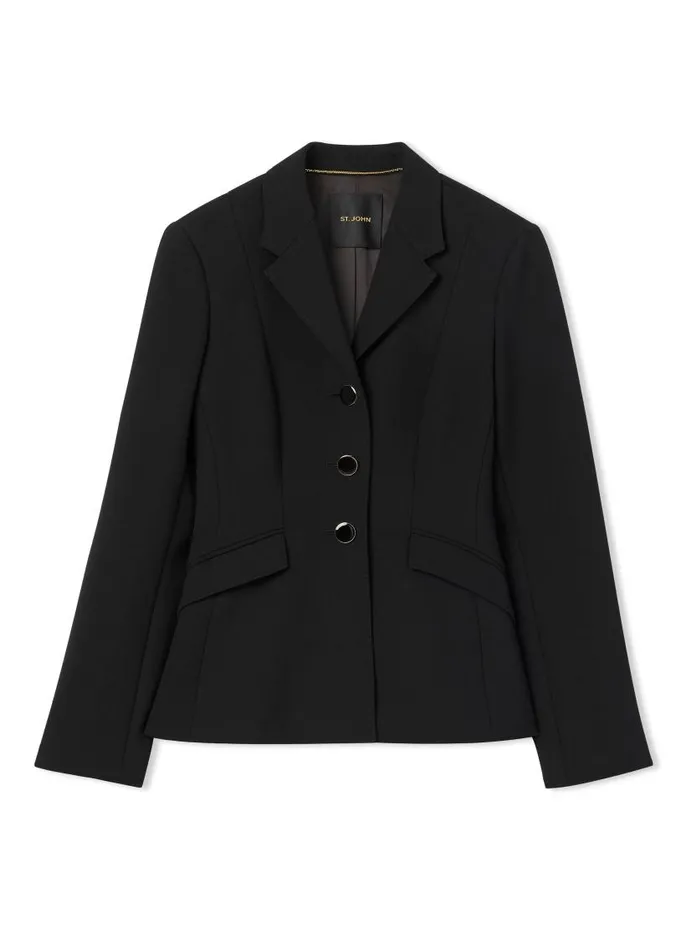 St John Jackets and Coats Women Stretch Crepe Suiting Jacket Black