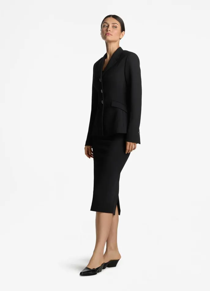 St John Jackets and Coats Women Stretch Crepe Suiting Jacket Black St John Jackets and Coats Women Stretch Crepe Suiting Jacket Black