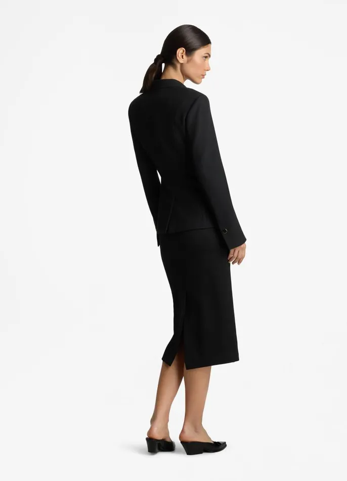 St John Jackets and Coats Women Stretch Crepe Suiting Jacket Black St John Jackets and Coats Women Stretch Crepe Suiting Jacket Black