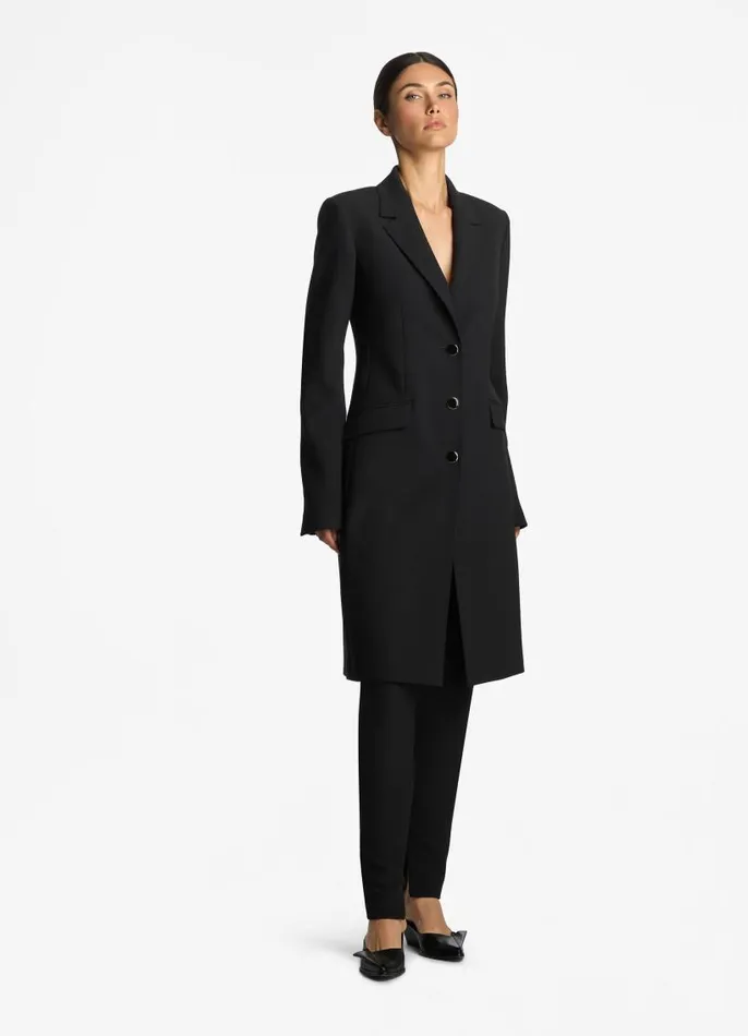 St John Jackets and Coats Women Stretch Crepe Suiting Topper Black St John Jackets and Coats Women Stretch Crepe Suiting Topper Black