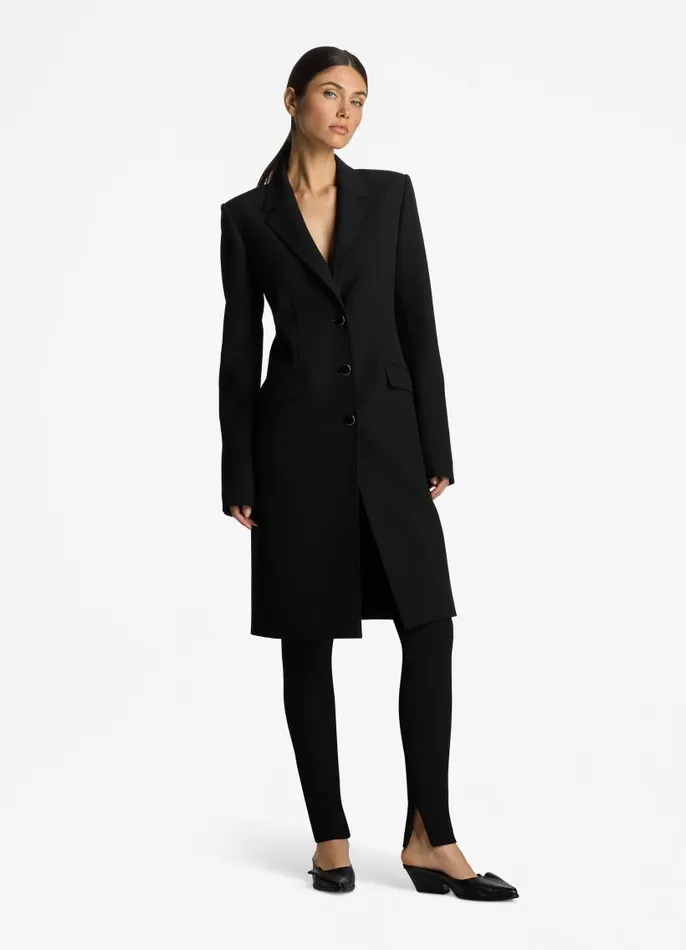 St John Jackets and Coats Women Stretch Crepe Suiting Topper Black St John Jackets and Coats Women Stretch Crepe Suiting Topper Black