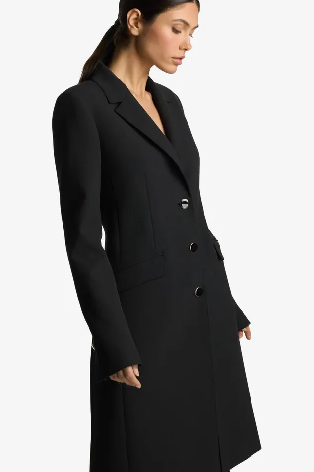 St John Jackets and Coats Women Stretch Crepe Suiting Topper Black St John Jackets and Coats Women Stretch Crepe Suiting Topper Black