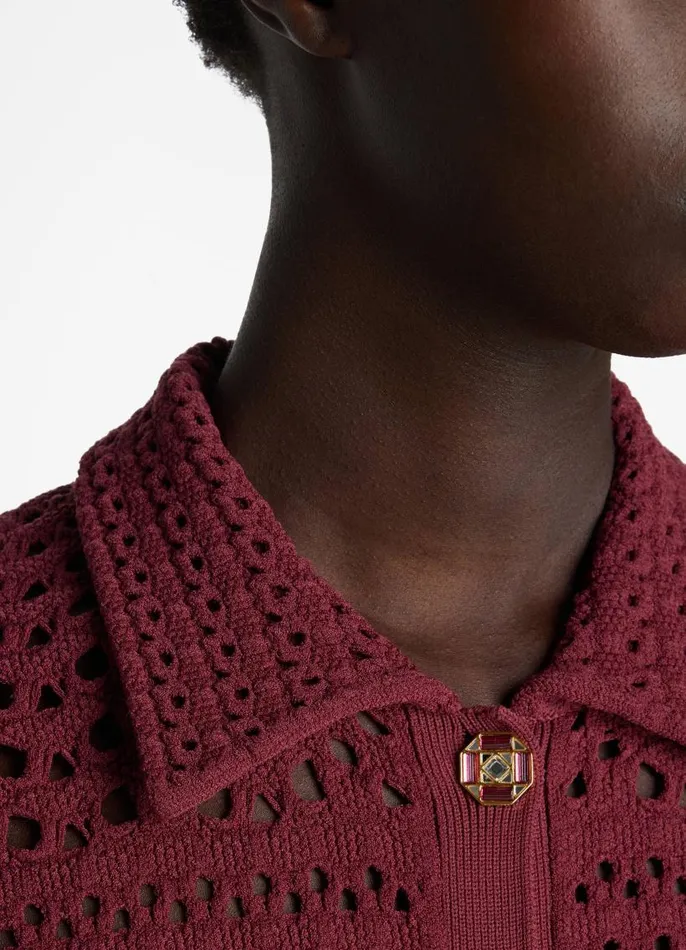 St John Jackets and Coats Women Stretch Crochet Stitch Cardigan Cranberry St John Jackets and Coats Women Stretch Crochet Stitch Cardigan Cranberry