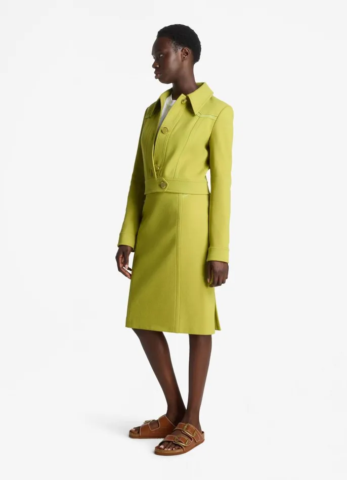 St John Jackets and Coats Women Tailored Wool Blend Jacket Chartreuse St John Jackets and Coats Women Tailored Wool Blend Jacket Chartreuse