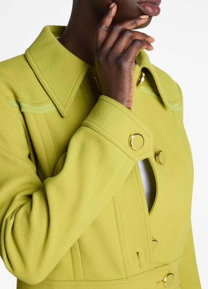 St John Jackets and Coats Women Tailored Wool Blend Jacket Chartreuse St John Jackets and Coats Women Tailored Wool Blend Jacket Chartreuse