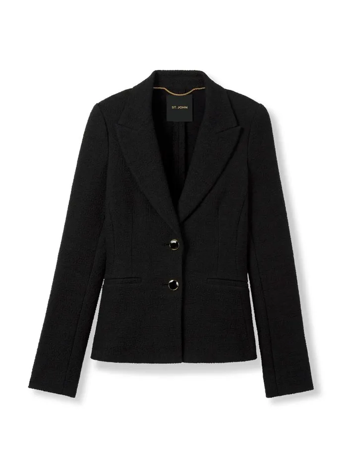 St John Jackets and Coats Women The Studio Tweed Jacket Black