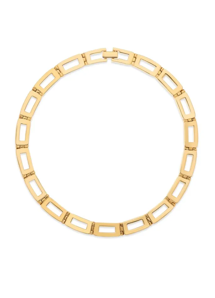 St John Jewelry Women Geo Cut Out Necklace Gold