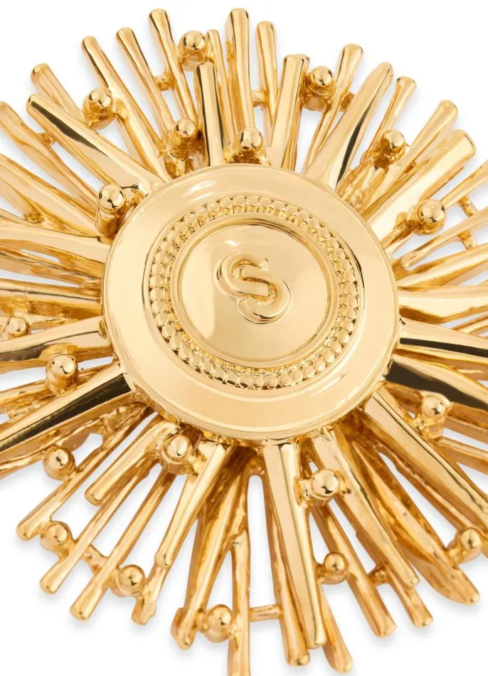 St John Jewelry Women SJ Logo Burst Pin Gold St John Jewelry Women SJ Logo Burst Pin Gold
