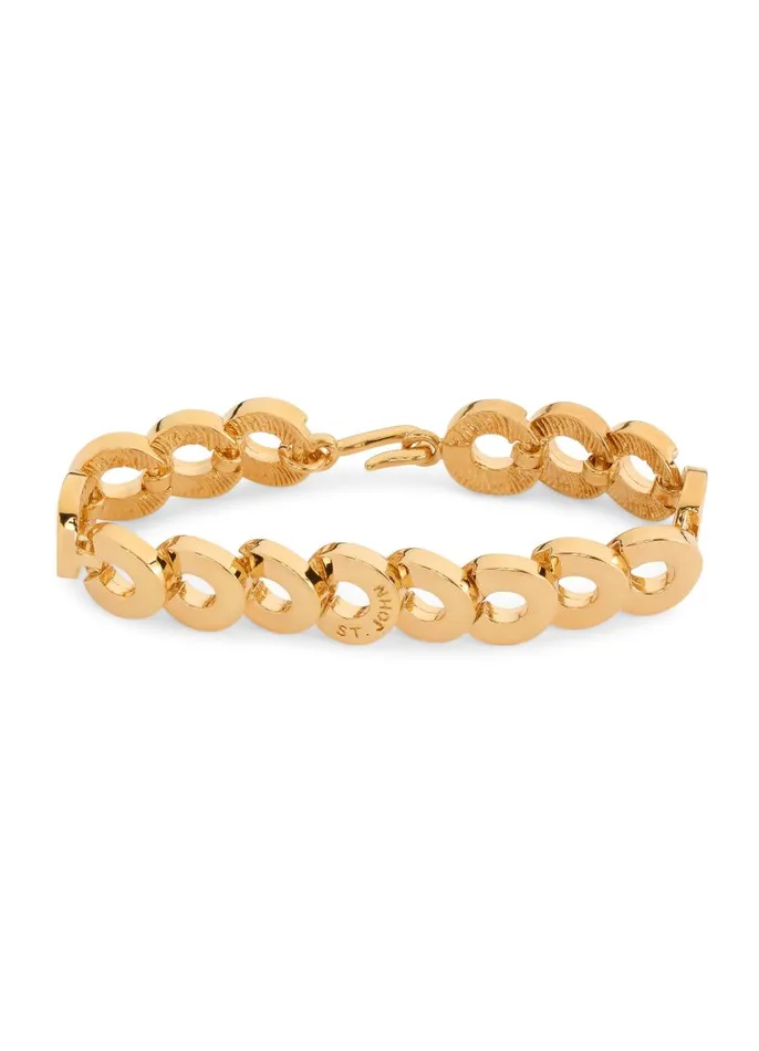St John Jewelry Women Washer Coin Bracelet Gold