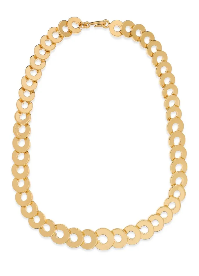 St John Jewelry Women Washer Coin Necklace Gold