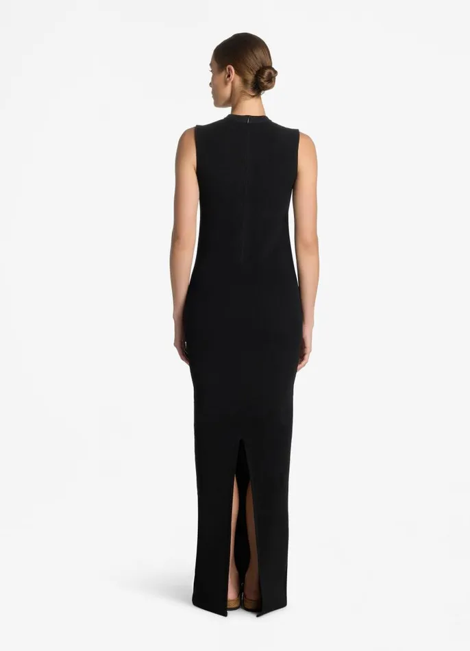 St John Knit Dresses Women SJ Signature Trompe L039Oeil Long Dress Black St John Knit Dresses Women SJ Signature Trompe L039Oeil Long Dress Black