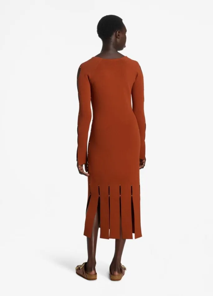 St John Knit Dresses Women Stretch Knit Slit Dress St John Knits Brick St John Knit Dresses Women Stretch Knit Slit Dress St John Knits Brick