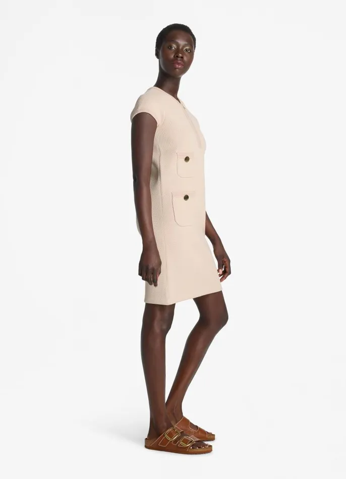 St John Knit Dresses Women Stretch Twill Knit Cap Sleeve Dress Light Peony St John Knit Dresses Women Stretch Twill Knit Cap Sleeve Dress Light Peony