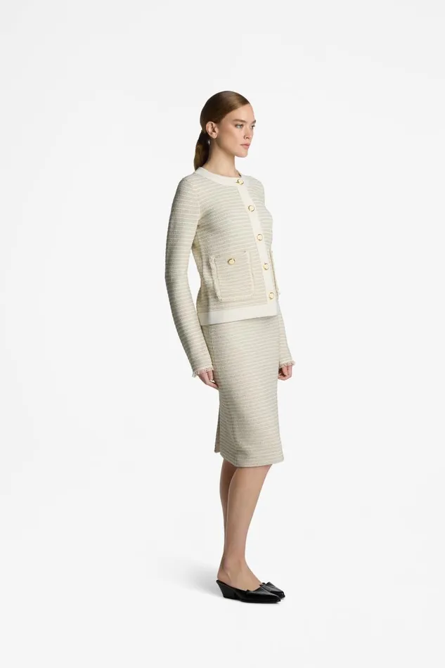 St John Knitwear Women Knit Pencil Skirt Ecru St John Knitwear Women Knit Pencil Skirt Ecru
