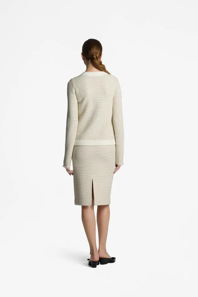 St John Knitwear Women Knit Pencil Skirt Ecru St John Knitwear Women Knit Pencil Skirt Ecru