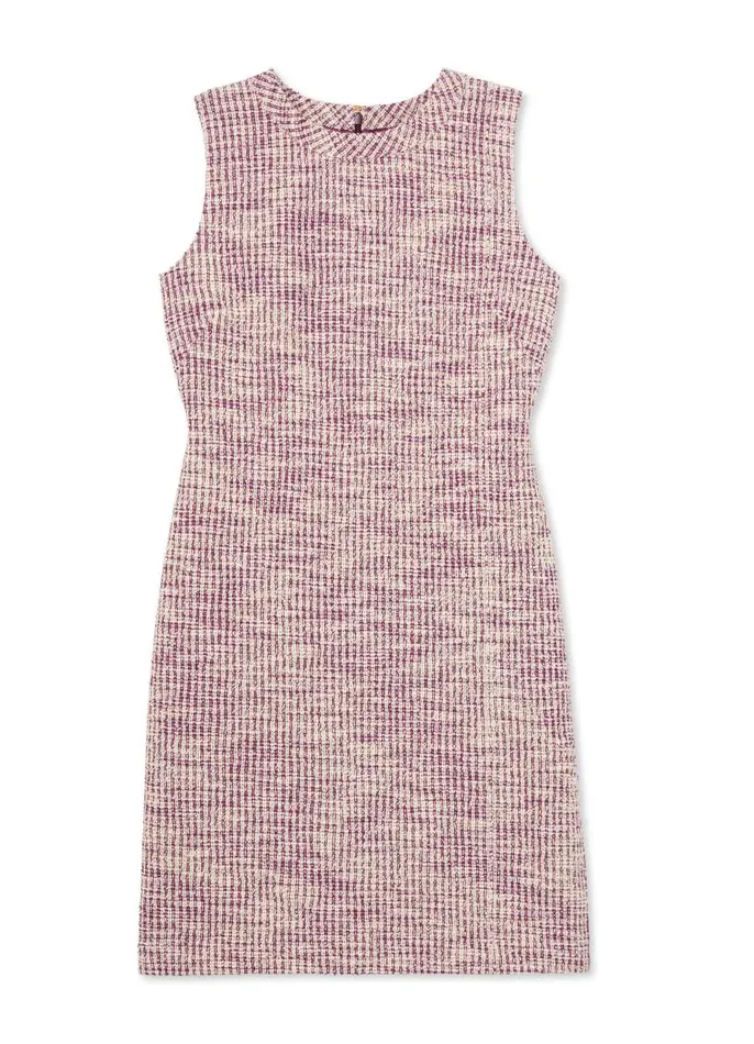 St John Knitwear Women Slub Moulin Knit Dress Amethystecru Multi