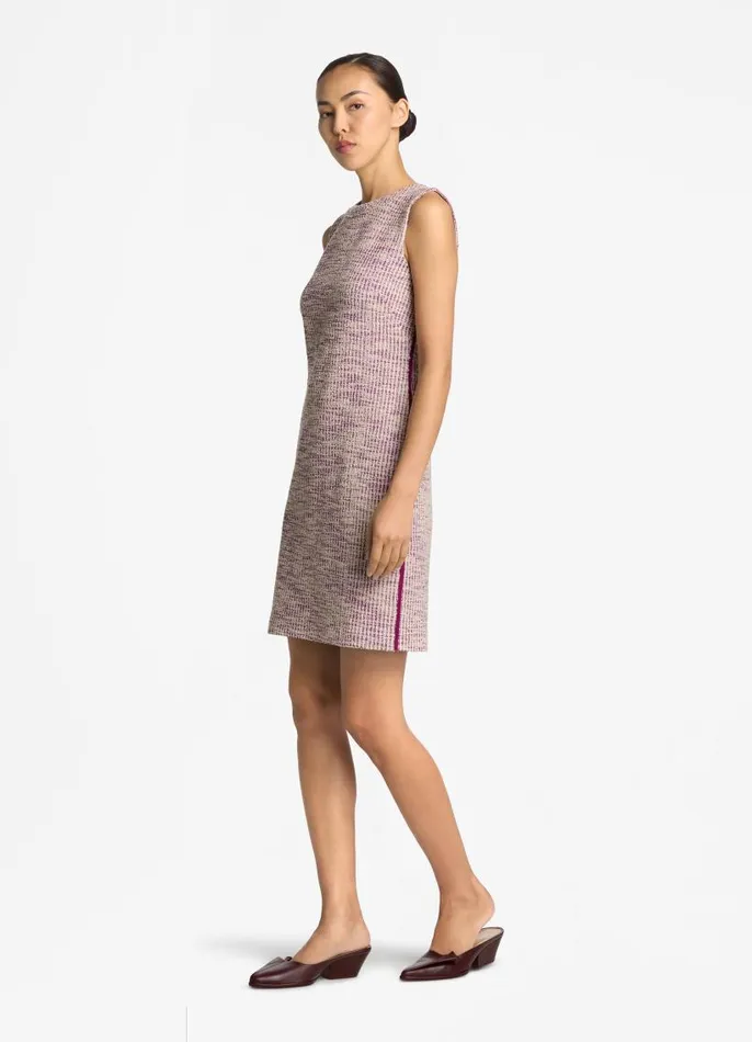 St John Knitwear Women Slub Moulin Knit Dress Amethystecru Multi St John Knitwear Women Slub Moulin Knit Dress Amethystecru Multi