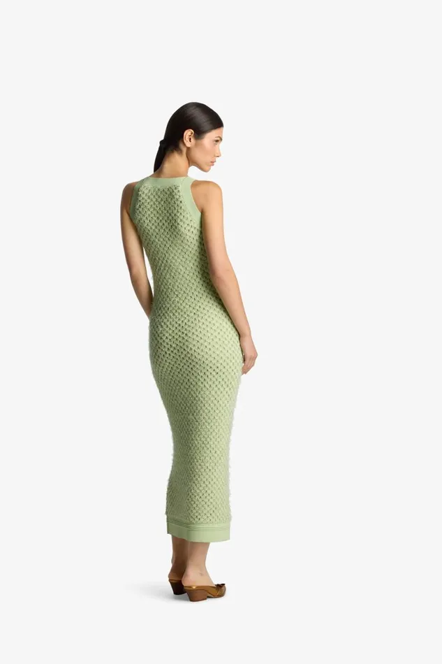 St John Knitwear Women Sparkle Crochet Knit Dress Pale Lime St John Knitwear Women Sparkle Crochet Knit Dress Pale Lime