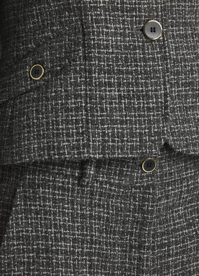 St John Light Jackets Women Micro Pattern Tweed 34 Sleeve Jacket Light Gray Multi St John Light Jackets Women Micro Pattern Tweed 34 Sleeve Jacket Light Gray Multi