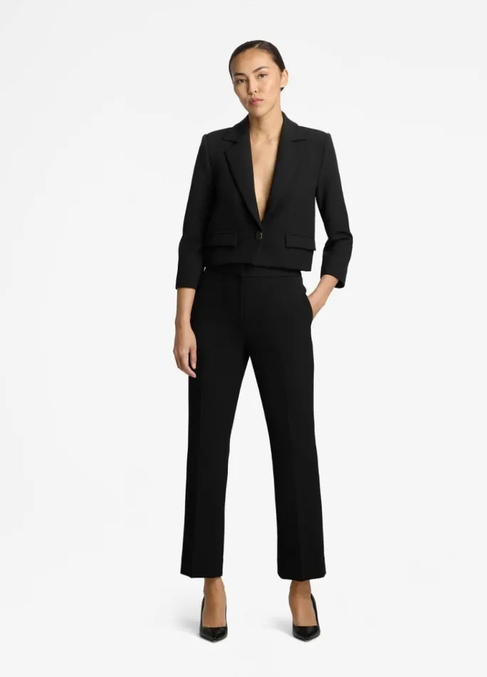 St John Light Jackets Women Stretch Crepe Single Button Jacket Black St John Light Jackets Women Stretch Crepe Single Button Jacket Black