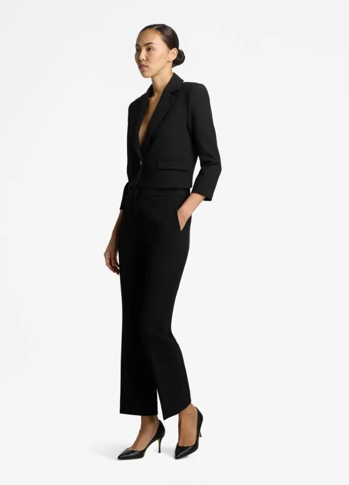 St John Light Jackets Women Stretch Crepe Single Button Jacket Black St John Light Jackets Women Stretch Crepe Single Button Jacket Black