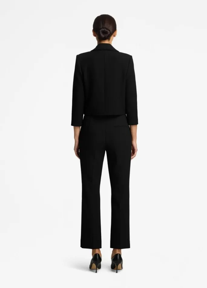 St John Light Jackets Women Stretch Crepe Single Button Jacket Black St John Light Jackets Women Stretch Crepe Single Button Jacket Black
