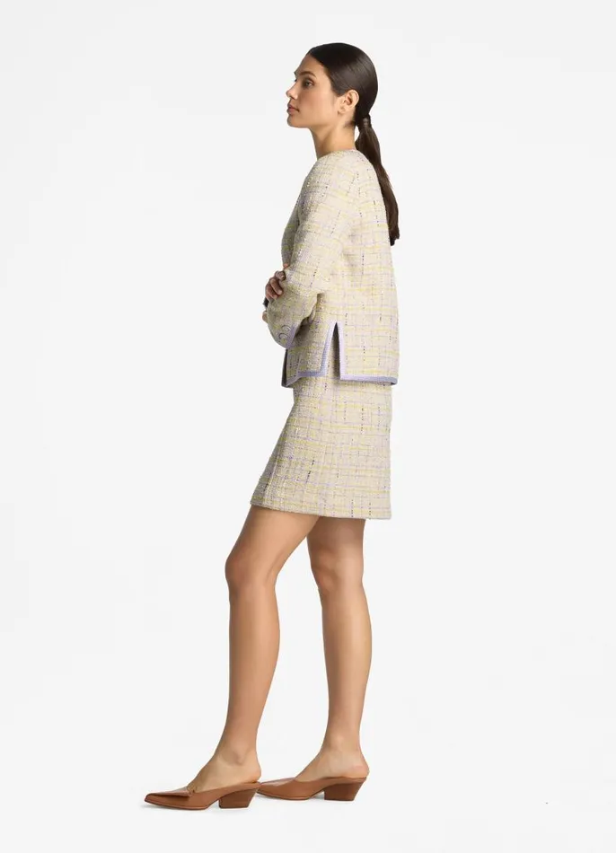 St John Matching Sets Women Lurex Tweed Pocket Jacket Amethystdusty Lavender Multi St John Matching Sets Women Lurex Tweed Pocket Jacket Amethystdusty Lavender Multi