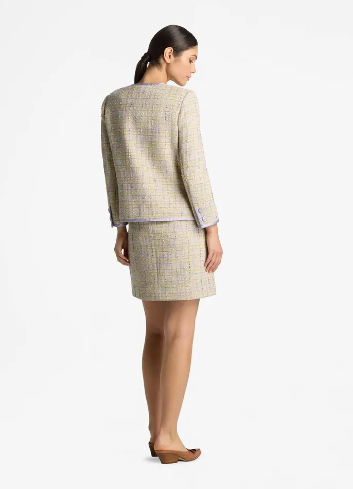St John Matching Sets Women Lurex Tweed Pocket Jacket Amethystdusty Lavender Multi St John Matching Sets Women Lurex Tweed Pocket Jacket Amethystdusty Lavender Multi