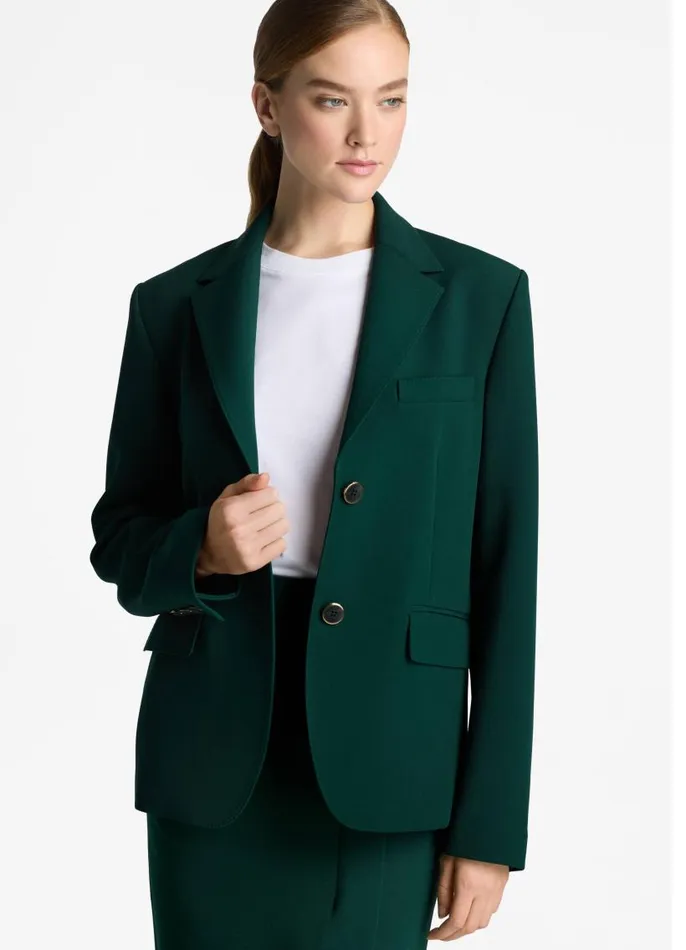 St John Matching Sets Women Stretch Cady Jacket Spruce St John Matching Sets Women Stretch Cady Jacket Spruce