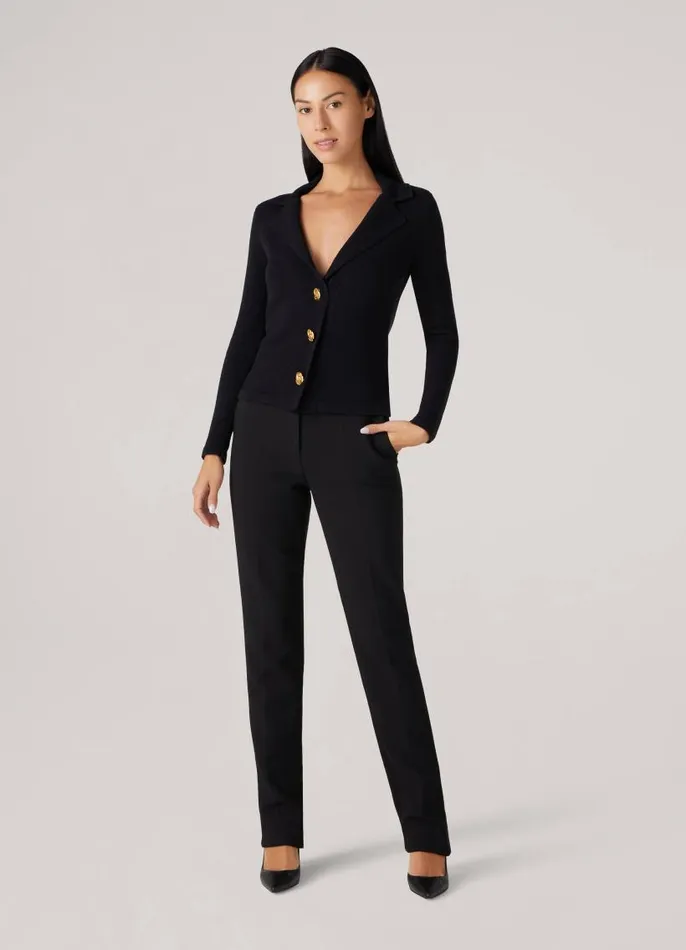 St John Pants Women Michelle Stretch Crepe Suiting Pant WPockets Black St John Pants Women Michelle Stretch Crepe Suiting Pant WPockets Black
