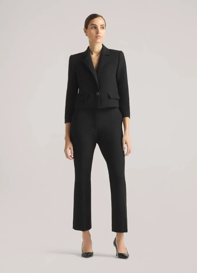 St John Pants Women Stretch Crepe Dress Pant Black St John Pants Women Stretch Crepe Dress Pant Black