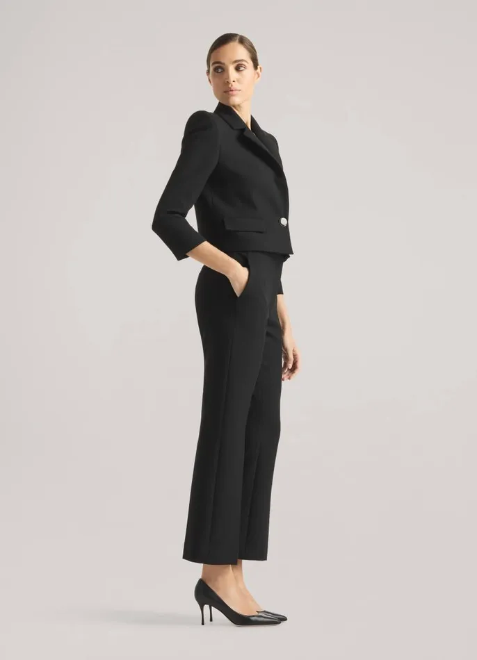 St John Pants Women Stretch Crepe Dress Pant Black St John Pants Women Stretch Crepe Dress Pant Black