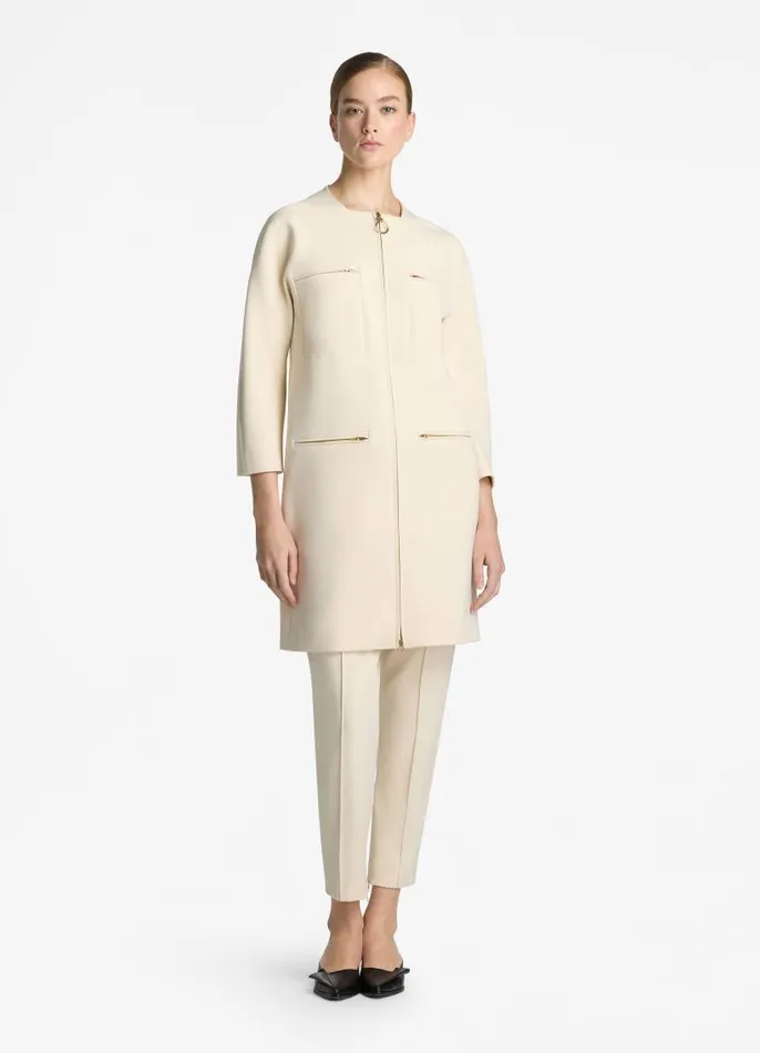 St John Pants Women Stretch Crepe Suiting Pant Ecru St John Pants Women Stretch Crepe Suiting Pant Ecru