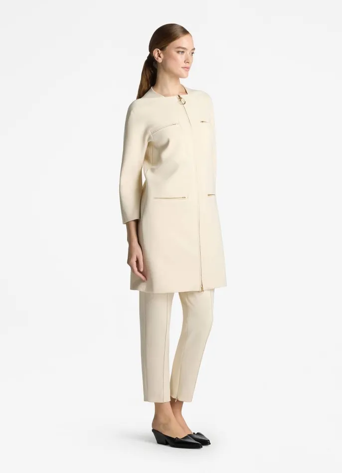 St John Pants Women Stretch Crepe Suiting Pant Ecru St John Pants Women Stretch Crepe Suiting Pant Ecru