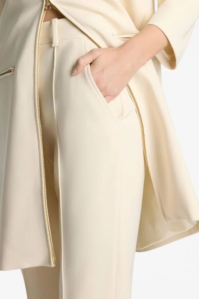 St John Pants Women Stretch Crepe Suiting Pant Ecru St John Pants Women Stretch Crepe Suiting Pant Ecru